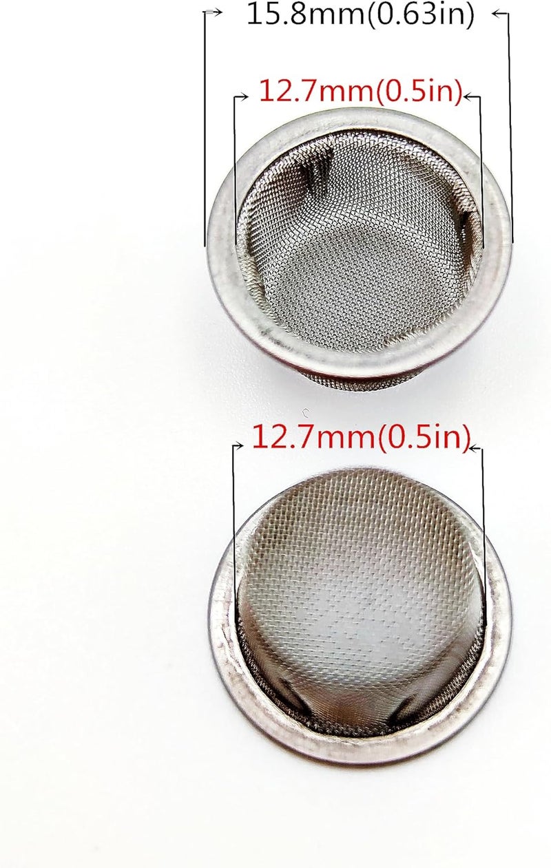 Ruilida 15pcs 1/2 Inch Pipe Screens Premium 304 Stainless Steel, 0.5" Pipe Screen Filters with Metal Storage Box - Image 2